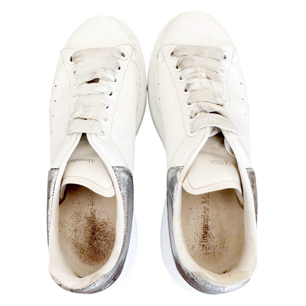 RARE ALEXANDER MCQUEEN Oversized Sneakers in White / Gunmetal Croc - Picture 5 of 6